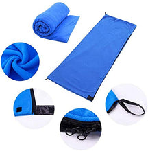 Load image into Gallery viewer, Yuanj Fleece Sleeping Bag Liner, Camping Picnic Travel Towel, Adult Comfort Warm Climate for Travel, Youth Hostels, Picnics, Airplanes, Trains
