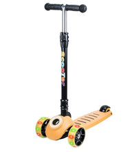 Load image into Gallery viewer, Yuanj Scooter for Children, Scooter with 3 Wheels with Flashing Wheels, Scooter with 4 Adjustable Heights, with Rear Safety Brake - Yellow