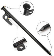 Load image into Gallery viewer, 20cm Solid Steel Tent Pegs Camping Pegs and 4m Reflective Line Ropes for Nailing Large Tents, Tents, for Camping, Hiking, Backpacking