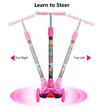 Load image into Gallery viewer, Yuanj scooter kids scooter, height adjustable kids scooter with LED PU wheels, kids scooter for girls and boys 3-12 years old