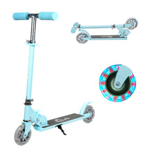Load image into Gallery viewer, Yuanj Scooter for Kids, Aluminum Scooter with 2 PU Flashing Wheels, 3 Adjustable Height, Foldable Kick Scooter for Children 3-13 Years, Glides Smooth and Stable - Blue