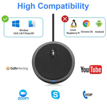 Load image into Gallery viewer, USB Conference Microphone, PC Microphone Video Conference, Recording, Skype, Online Class, Games, Zoom, Plug & Play Compatible with Mac OS X Windows PC