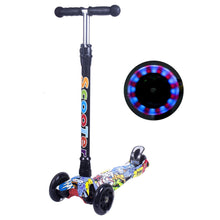Load image into Gallery viewer, Scooter for Children, Scooter with 3 Wheels with Flashing Wheels, Scooter with 4 Adjustable Heights, with Rear Safety Brake