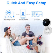 Load image into Gallery viewer, 1080P WiFi Surveillance Camera, MONODEAL HD Indoor IP Home Security Camera with Night Vision, 2-Way Audio, Human Motion Detection for Elderly Pets Kids
