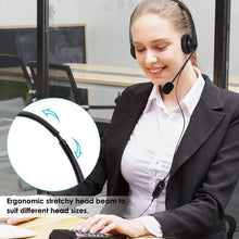 Load image into Gallery viewer, USB Headset with Microphone, Computer Headset with Microphone for PC Laptop, Wired Headset with Volume Control for Call Center / Office / Online Course Chat / Skype / Google Voice ECC (MIC11)