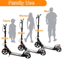 Load image into Gallery viewer, Yuanj Scooter for Teenagers Adults Children 2 Wheels Scooter, 3 Height Adjustable, Big Wheels Scooter Easy Fold, Glides Smooth and Stable