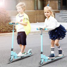Load image into Gallery viewer, Yuanj Scooter for Kids, Aluminum Scooter with 2 PU Flashing Wheels, 3 Adjustable Height, Foldable Kick Scooter for Children 3-13 Years, Glides Smooth and Stable - Blue