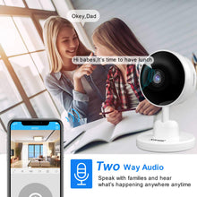 Load image into Gallery viewer, 1080P WiFi Surveillance Camera, MONODEAL HD Indoor IP Home Security Camera with Night Vision, 2-Way Audio, Human Motion Detection for Elderly Pets Kids