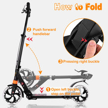 Load image into Gallery viewer, Yuanj Scooter for Teenagers Adults Children 2 Wheels Scooter, 3 Height Adjustable, Big Wheels Scooter Easy Fold, Glides Smooth and Stable