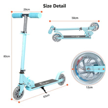 Load image into Gallery viewer, Yuanj Scooter for Kids, Aluminum Scooter with 2 PU Flashing Wheels, 3 Adjustable Height, Foldable Kick Scooter for Children 3-13 Years, Glides Smooth and Stable - Blue