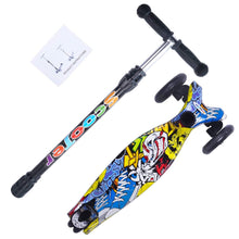 Load image into Gallery viewer, Scooter for Children, Scooter with 3 Wheels with Flashing Wheels, Scooter with 4 Adjustable Heights, with Rear Safety Brake