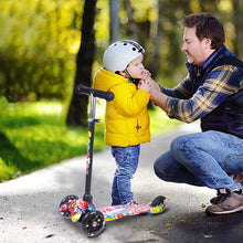 Load image into Gallery viewer, Yuanj Scooter for Kids, 3 Wheel Scooter with Flashing Wheels, Scooter with 4 Adjustable Heights, with Rear Safety Brake - Black