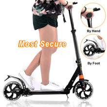 Load image into Gallery viewer, Yuanj Scooter for Teenagers Adults Children 2 Wheels Scooter, 3 Height Adjustable, Big Wheels Scooter Easy Fold, Glides Smooth and Stable