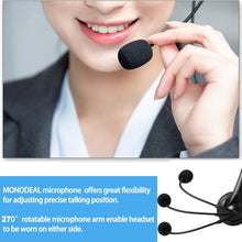 Load image into Gallery viewer, USB Headset with Microphone, Computer Headset with Microphone for PC Laptop, Wired Headset with Volume Control for Call Center / Office / Online Course Chat / Skype / Google Voice ECC (MIC12)