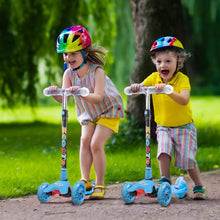 Load image into Gallery viewer, Yuanj Scooter for Children, Scooter with 3 Wheels with Flashing Wheels, Scooter with 4 Adjustable Heights, with Rear Safety Brake - Blue
