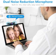 Load image into Gallery viewer, 1080p Full HD Webcam with Microphone, USB Fixed PC Webcam Camera, for Teleconferencing, Video Calling, Study, Conference, Recording, Play and Work, Compatible with Windows Mac and Android
