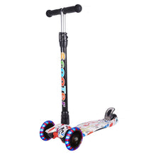 Load image into Gallery viewer, Scooter for Children, Scooter with 3 Wheels with Flashing Wheels, Scooter with 4 Adjustable Heights, with Rear Safety Brake - White
