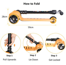 Load image into Gallery viewer, Yuanj Scooter for Children, Scooter with 3 Wheels with Flashing Wheels, Scooter with 4 Adjustable Heights, with Rear Safety Brake - Yellow
