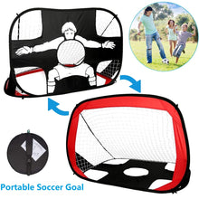 Load image into Gallery viewer, Yuanj Foldable Football Goal, 2 in 1 Portable Pop Up Kids Football Goals with Carrying Bag Perfect for Indoor and Outdoor Football Training / Practice / Play
