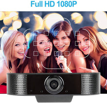 Load image into Gallery viewer, 1080p Full HD Webcam with Microphone, USB Fixed PC Webcam Camera, for Teleconferencing, Video Calling, Study, Conference, Recording, Play and Work, Compatible with Windows Mac and Android

