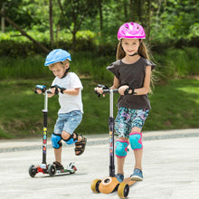 Load image into Gallery viewer, Yuanj Scooter for Children, Scooter with 3 Wheels with Flashing Wheels, Scooter with 4 Adjustable Heights, with Rear Safety Brake - Yellow
